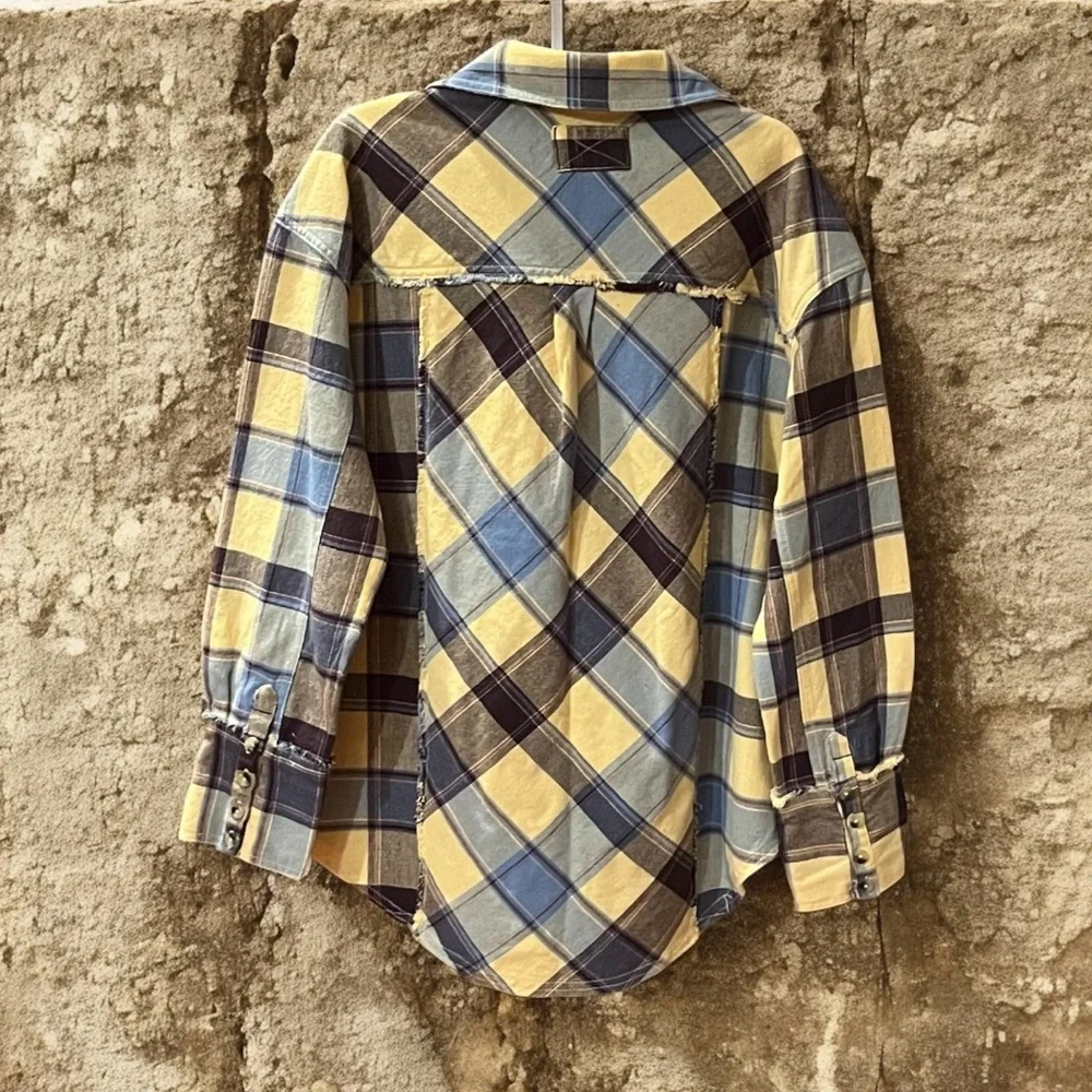 NWT Free People Layla Plaid Shirt